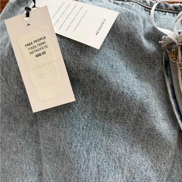 Retrofete Light Blue jean skirt, with Lace-Up Detail - Picture 7 of 7